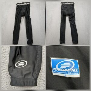 Performance Bike Mens Cycling Tights L Black Padded Riding Pants